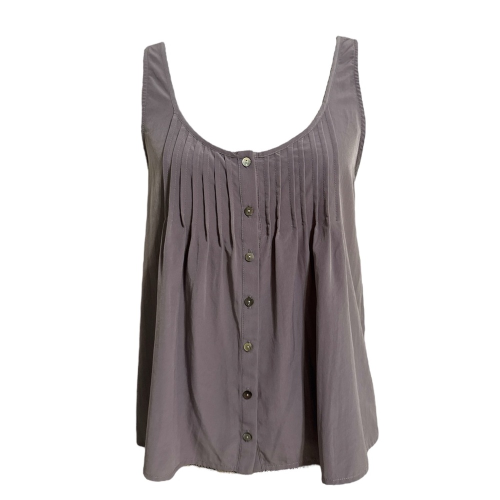 ZOA New York Gray Pleated Sleeveless Top
